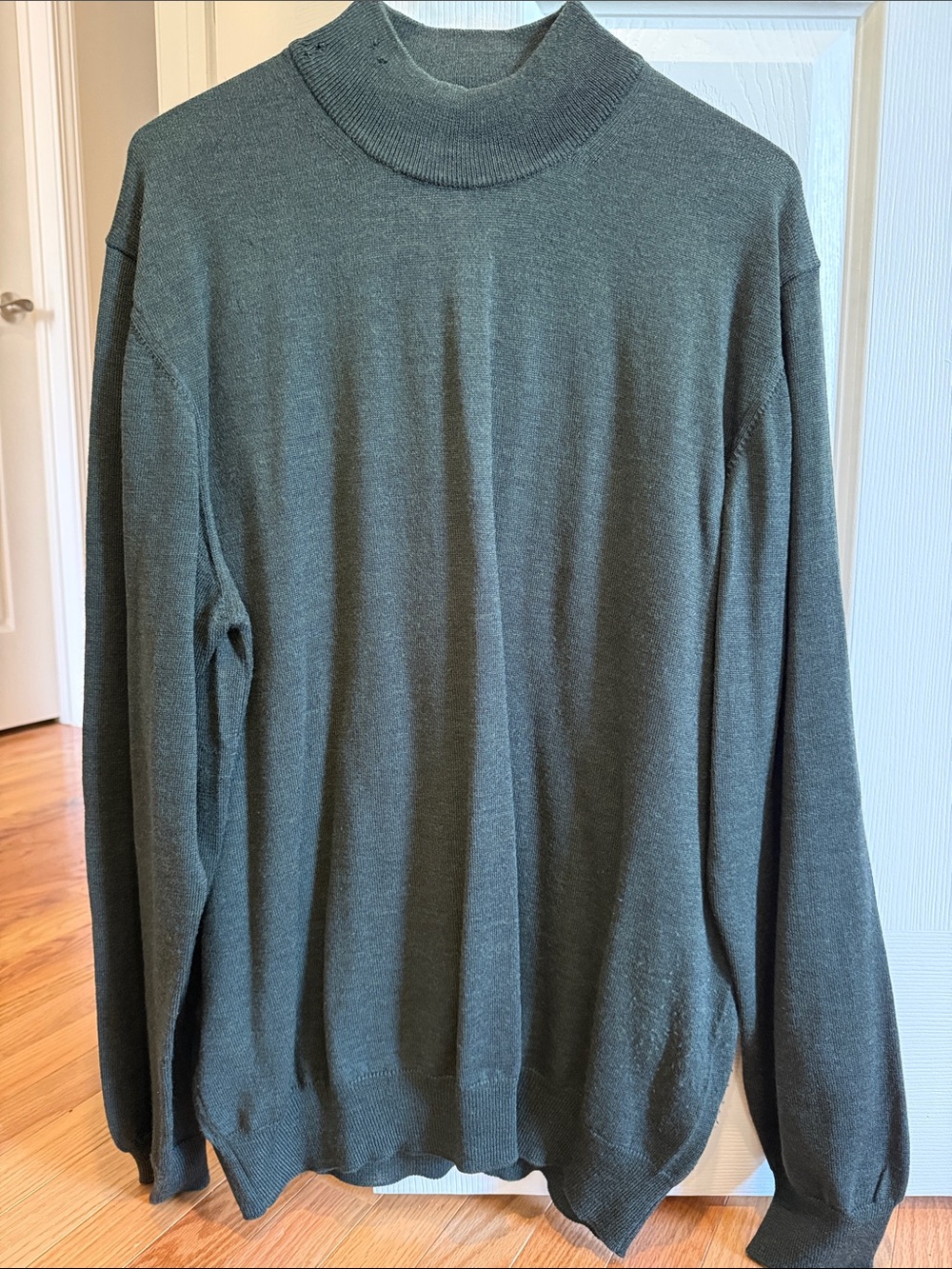 Black Brown 1826 Men's Turtleneck Sweater in Olive Green
